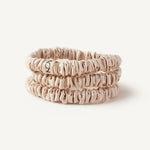 3 Pack Cream Silk Hair Tie - 100% Mulberry Silk
