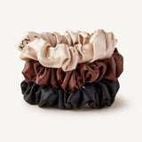 3 Pack Silk Scrunchie - 100% Mulberry Silk