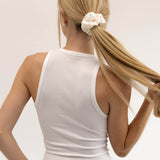 Silk Oversized Scrunchie in Pearl