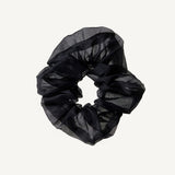 Organza Black Silk Scrunchie - 100% Pure Silk