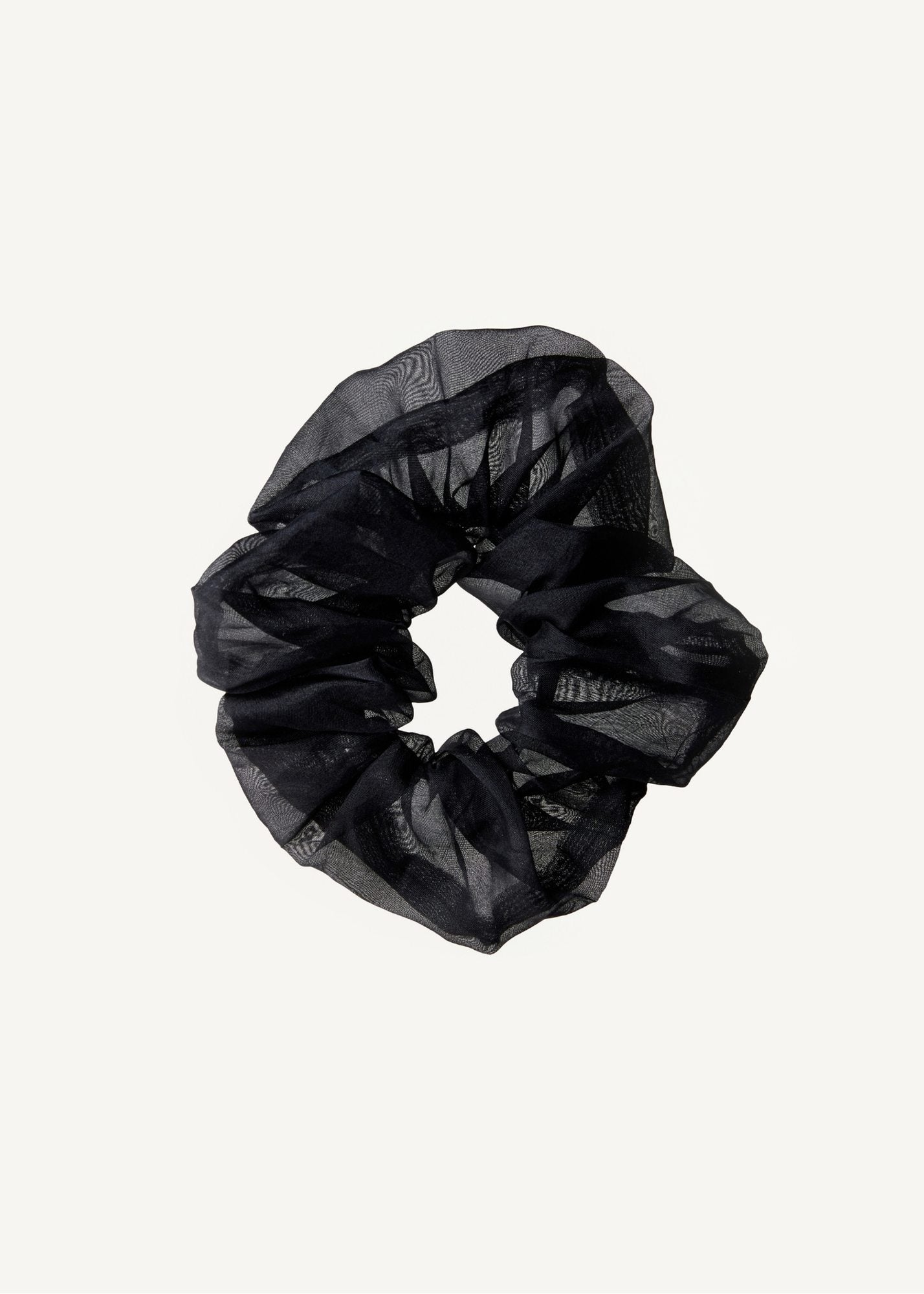 Organza Black Silk Scrunchie - 100% Pure Silk