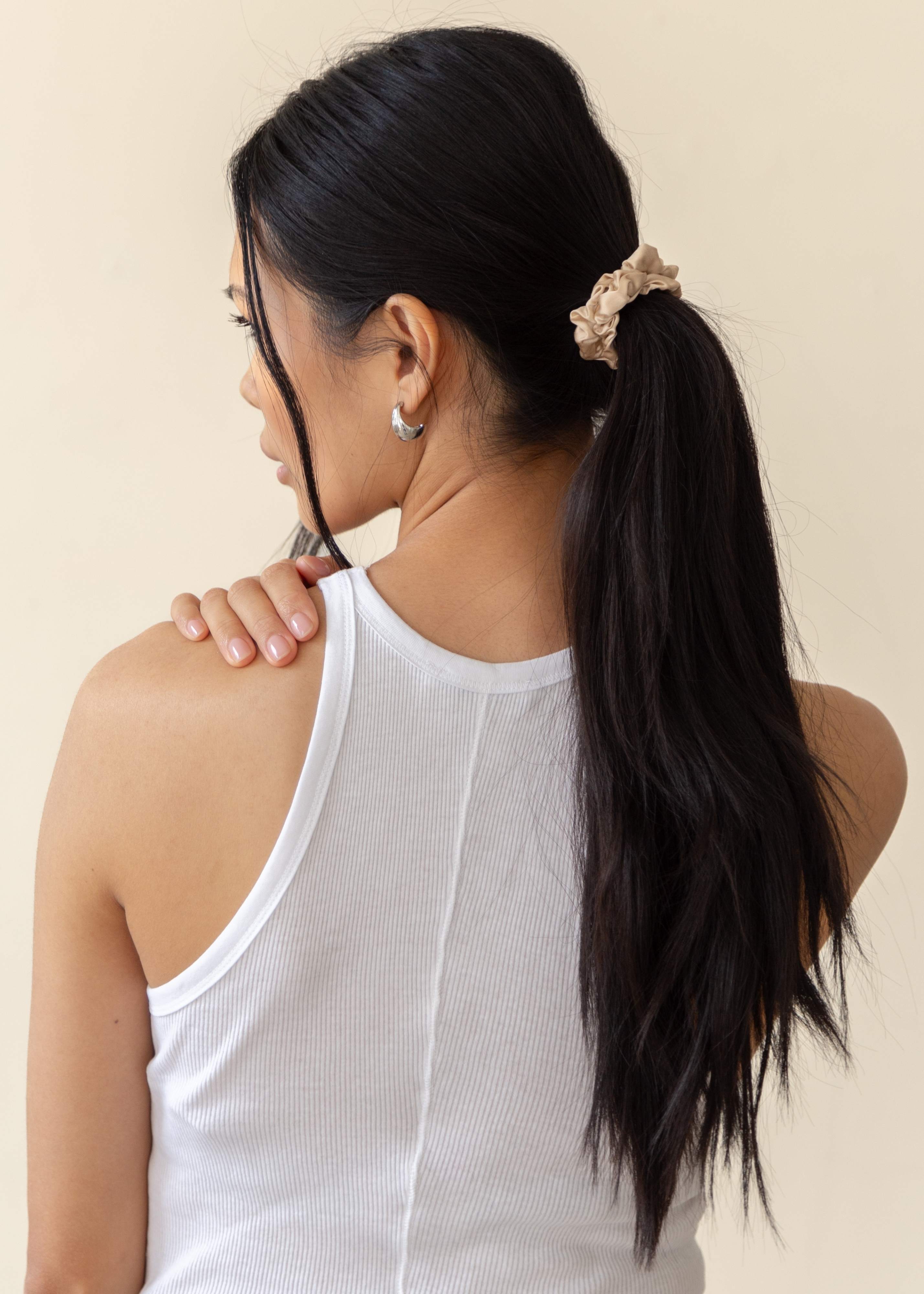 Silk Scrunchie Trio in Champagne