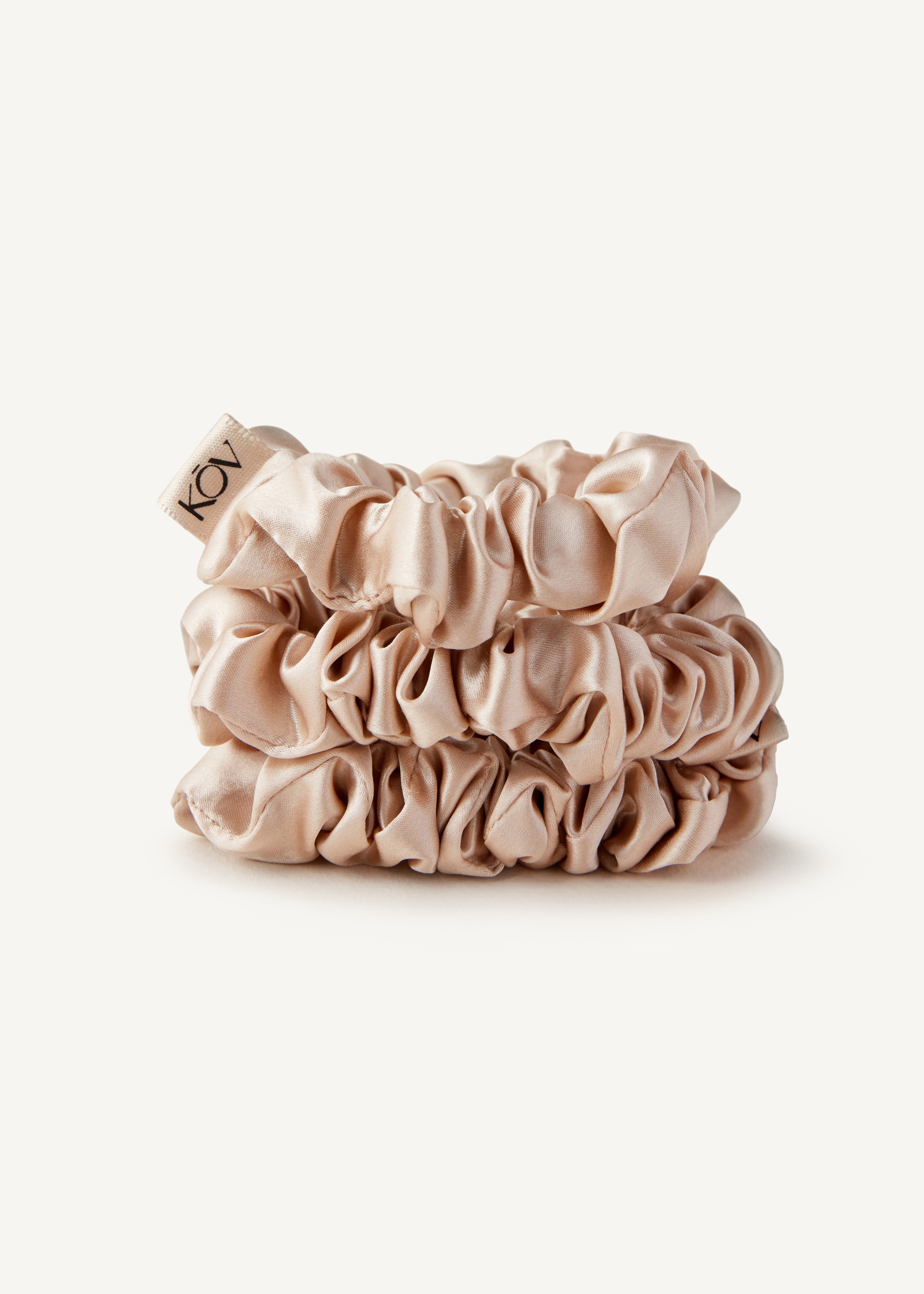 Silk Scrunchie in Champagne