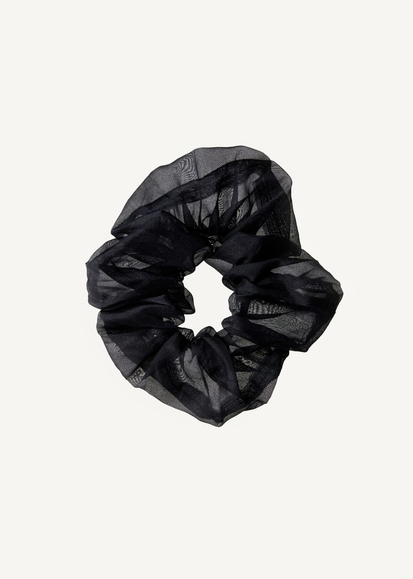 Organza Black Silk Scrunchie - 100% Pure Silk 